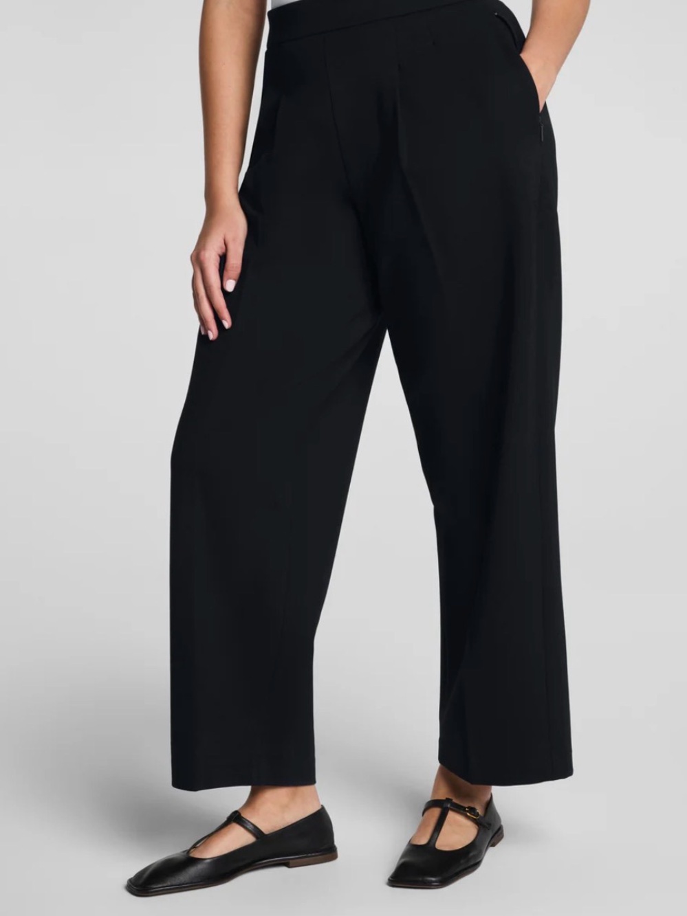 SPANX Plus Size 3X Tall Black Ponte Pleated trousers Pants with Pockets NWOT - Picture 3 of 9